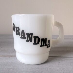 Vintage White Milk glass Grandma Coffee Cup 1970s